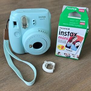 Fujifilm Instax Mini 9 Instant Camera (Ice Blue) with Instax Mini Film Pack